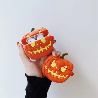 Halloween pumpkin wireless earphone protective cover