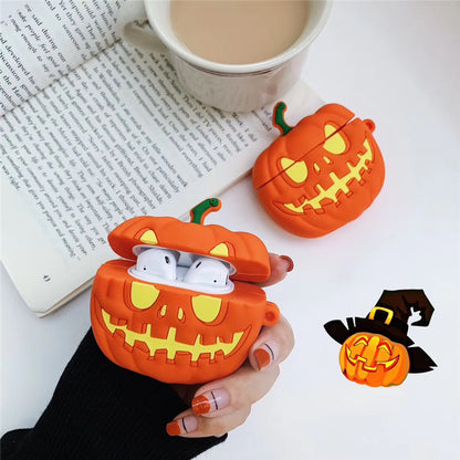 Halloween pumpkin wireless earphone protective cover