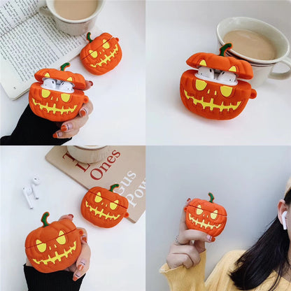 Halloween pumpkin wireless earphone protective cover