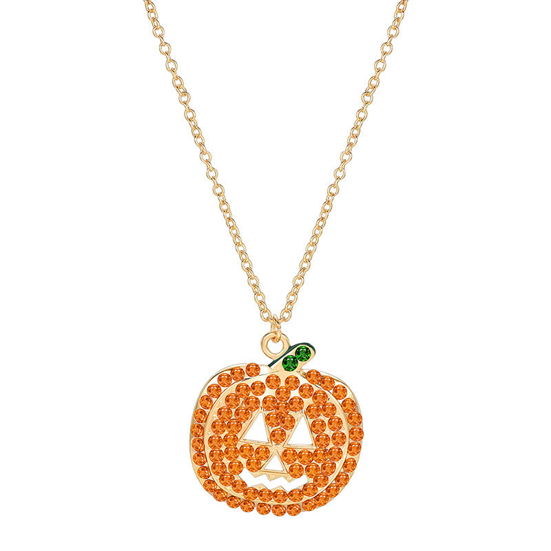 New Halloween Alloy Rhinestone Pumpkin Ring