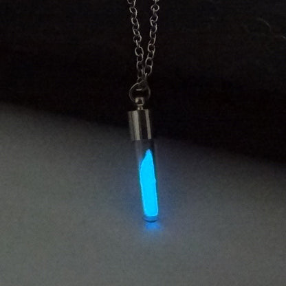 Glass Tube Luminous Powder Necklace