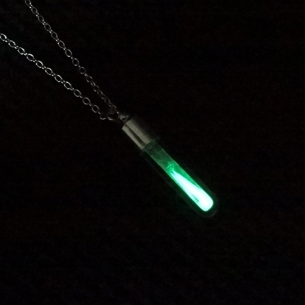 Glass Tube Luminous Powder Necklace