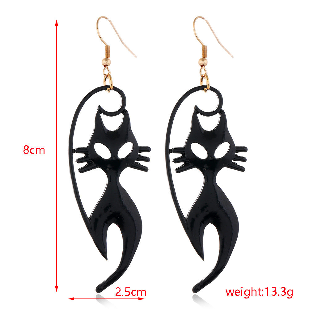 Halloween Series Earrings Horror Funny Personality Skull Spider Pumpkin Alloy Drip Earrings