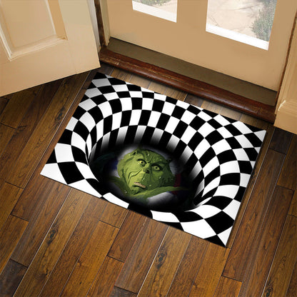 3D Plaid Floor Mat Halloween Clown Door Mat Sewer