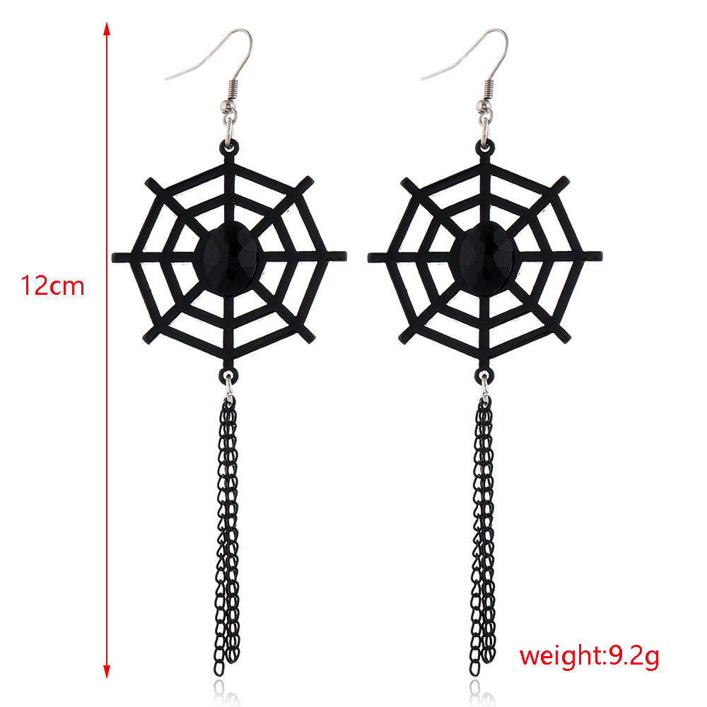 Halloween Series Earrings Horror Funny Personality Skull Spider Pumpkin Alloy Drip Earrings