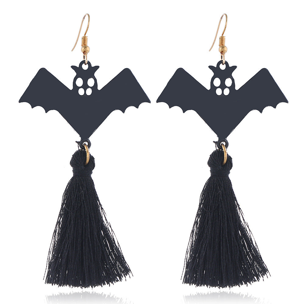 Halloween Series Earrings Horror Funny Personality Skull Spider Pumpkin Alloy Drip Earrings