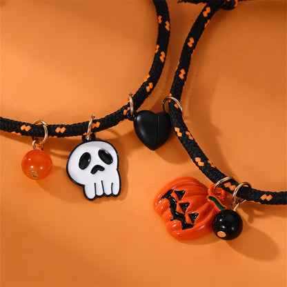 Halloween Bracelet Halloween Pumpkin Ghost Love Magnetic Couple Rope Bracelet