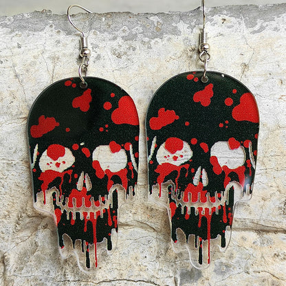 Halloween Horror Skull Shape Acrylic Earrings