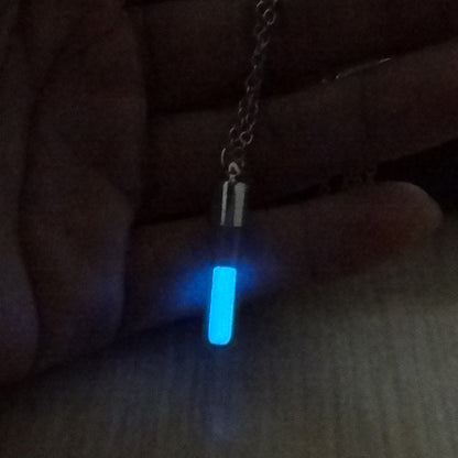 Glass Tube Luminous Powder Necklace