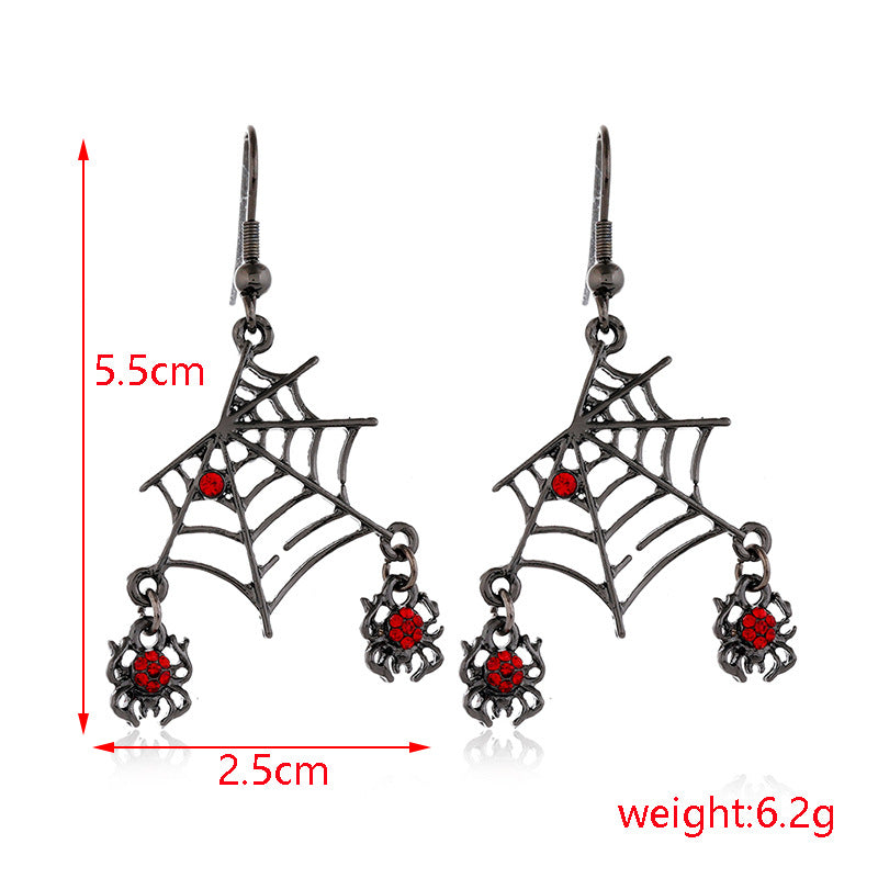 Halloween Series Earrings Horror Funny Personality Skull Spider Pumpkin Alloy Drip Earrings