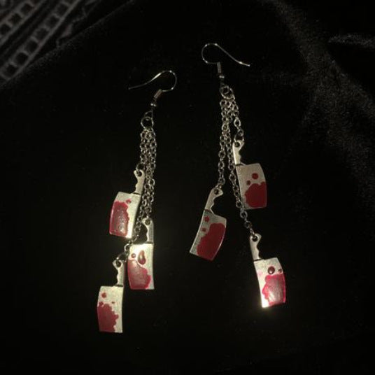 Halloween Horror Worship Alternative Style Weapon Chopper Earrings