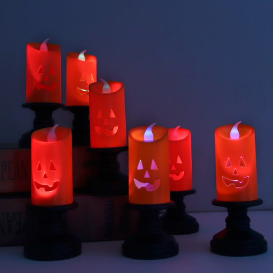 Halloween Candle Light LED Colorful Candlestick Table Top Decoration Pumpkin Party Happy Halloween Party Decor For Home