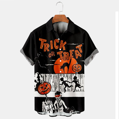 Halloween Print Loose Men's Shirt