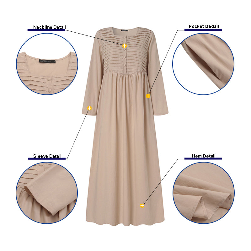 Women Pastoral Long Sleeve Dress