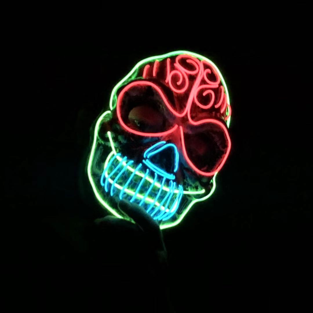 Halloween skull LED glowing mask