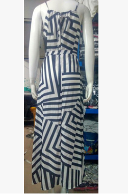 Black and White Print Loose Dress Spring Summer Women