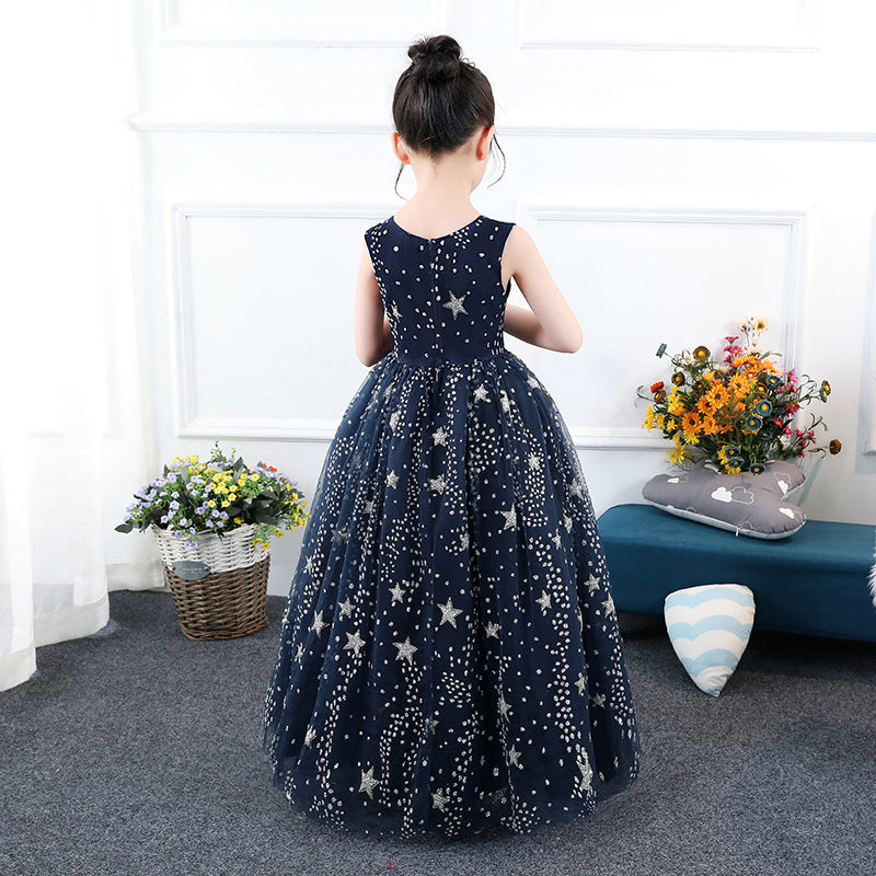 Girl Blue Starry Princess Dress