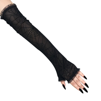 Spider web gloves halloween decoration