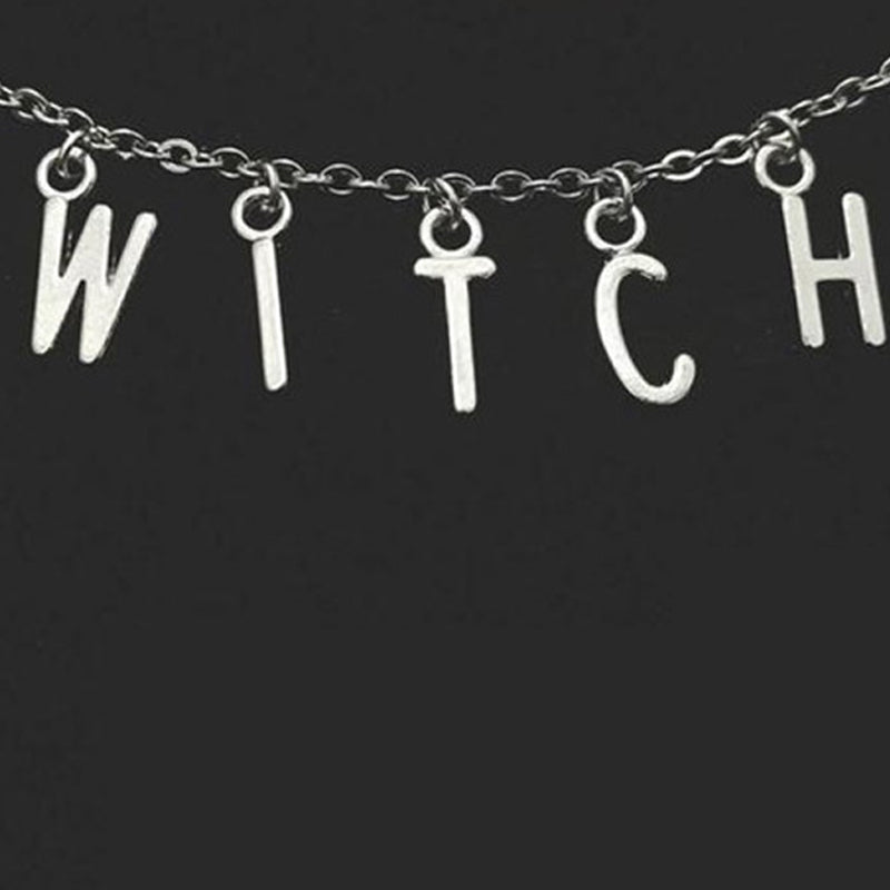 Fashion Simple Gothic Halloween Text Necklace