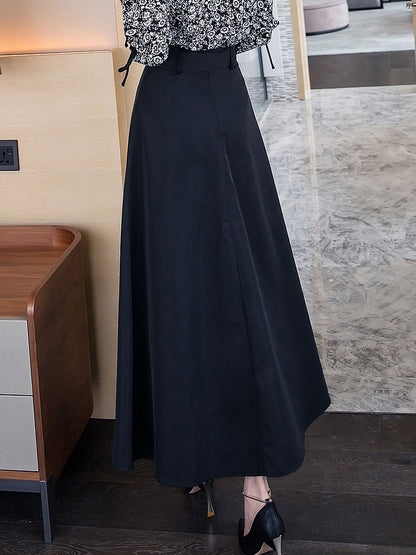 High Waisted Retro Hepburn Style With Thin And Large Wwing Umbrella Skirt