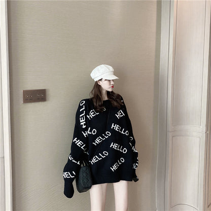 Loose Fitting, Lazy Style Pullover, Versatile Crew Neck Sweater