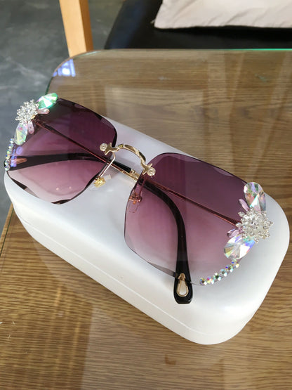 Luxury Frameless Rhinestone Sunglasses