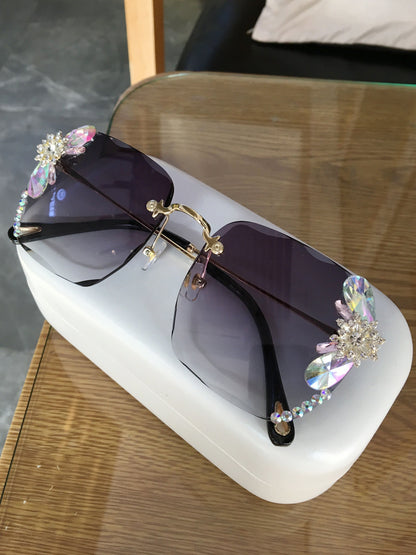 Luxury Frameless Rhinestone Sunglasses