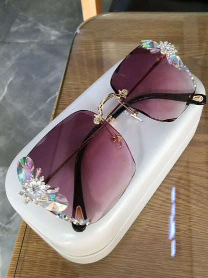 Luxury Frameless Rhinestone Sunglasses