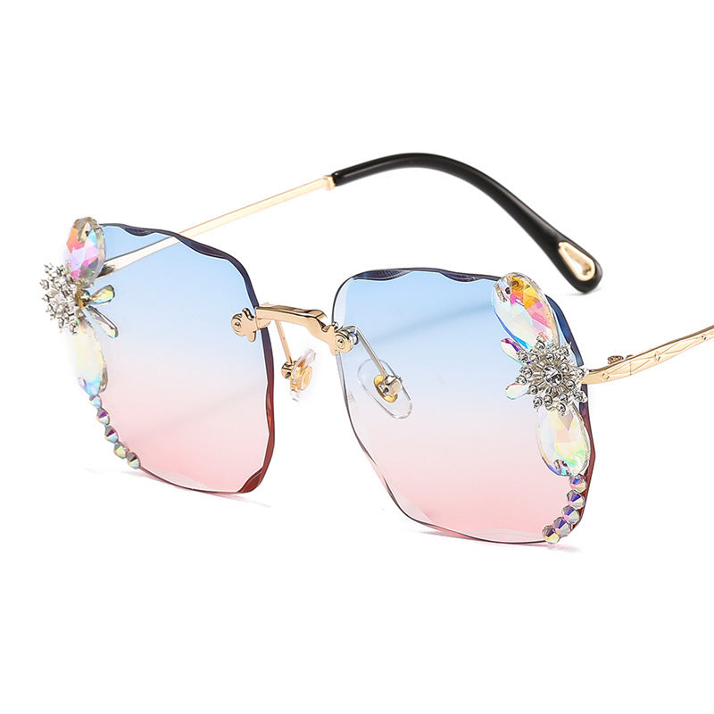 Luxury Frameless Rhinestone Sunglasses