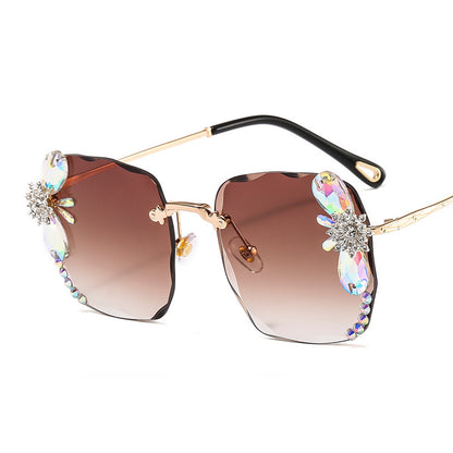 Luxury Frameless Rhinestone Sunglasses