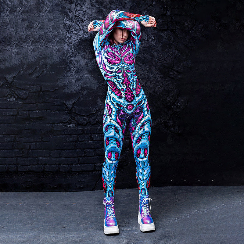 Women's Fashion New Printed Halloween Jumpsuit