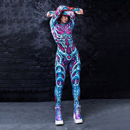 Women's Fashion New Printed Halloween Jumpsuit