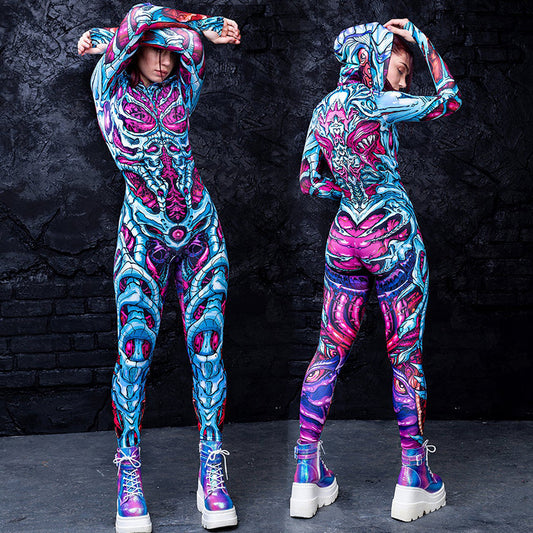 Women's Fashion New Printed Halloween Jumpsuit