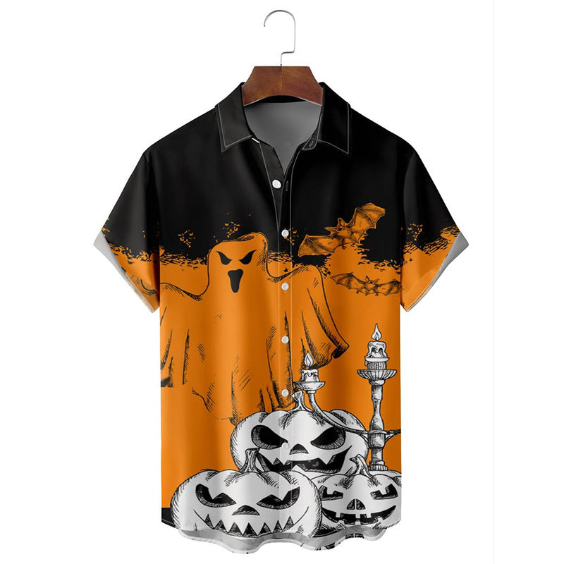 Halloween Print Loose Men's Shirt