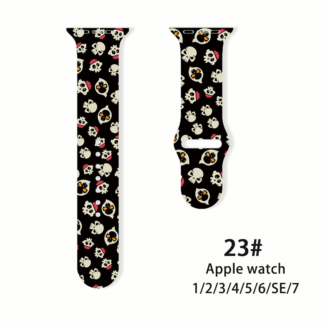 Halloween Pumpkin Bat Print Watch Band