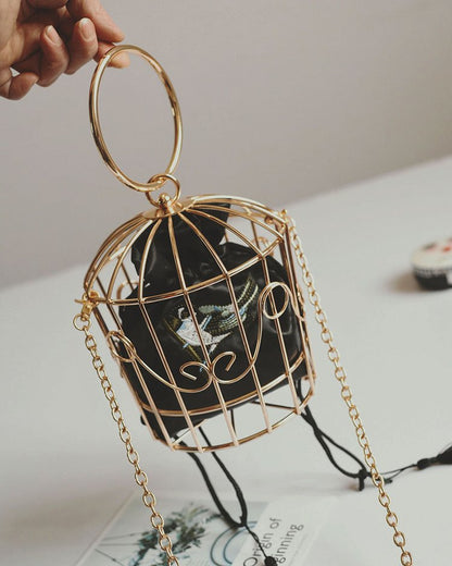 Handbag birdcage shoulder bag