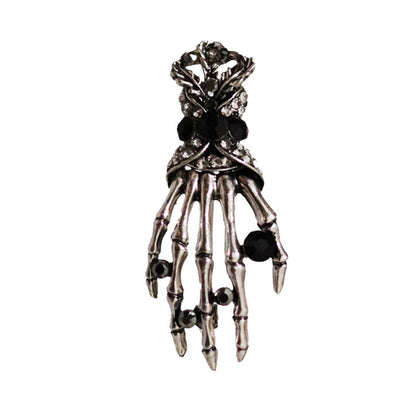 Halloween Skull Hand Tassel Brooch