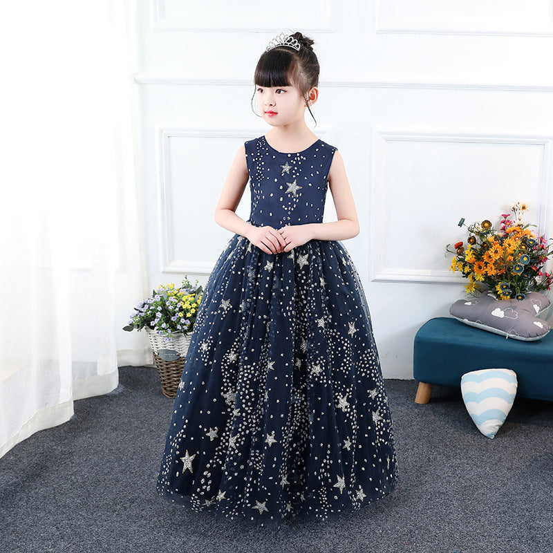 Girl Blue Starry Princess Dress