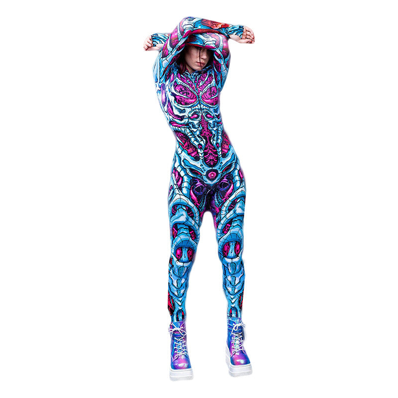 Women's Fashion New Printed Halloween Jumpsuit