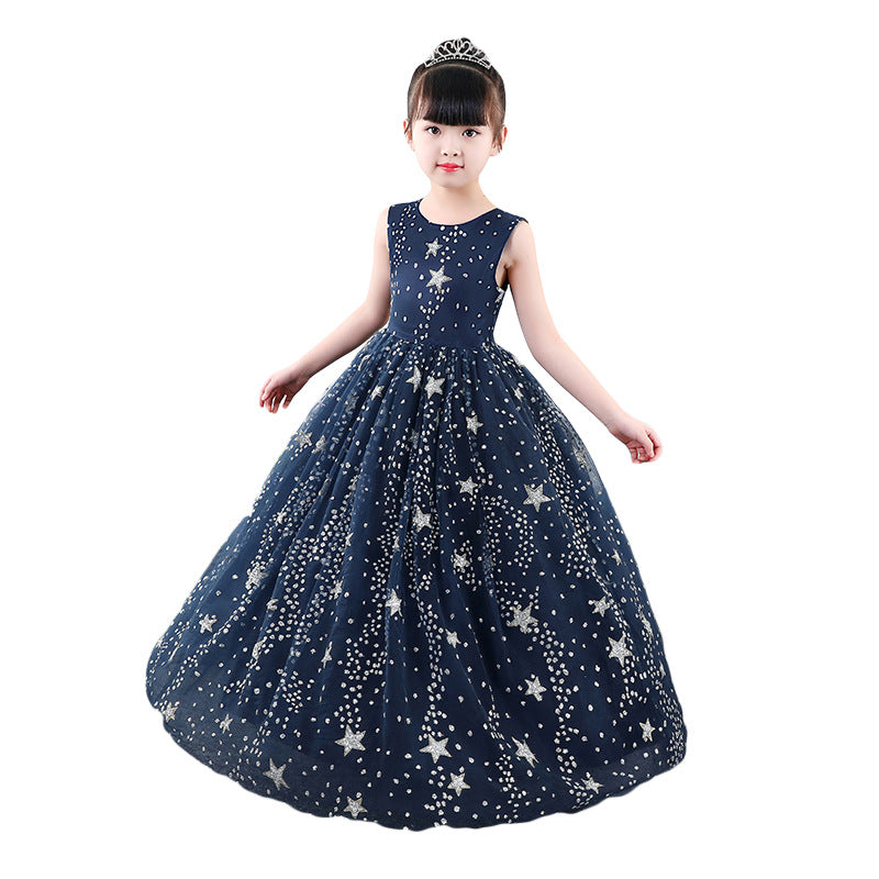 Girl Blue Starry Princess Dress