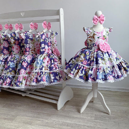 Girl Lolita Floral Princess Dress