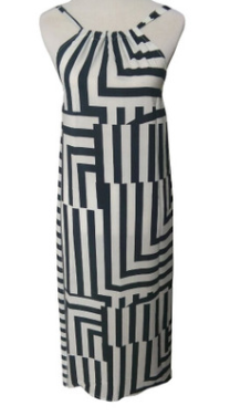 Black and White Print Loose Dress Spring Summer Women