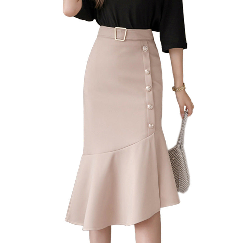 Temperament High Waist Irregular Package Hip Fishtail Skirt Female