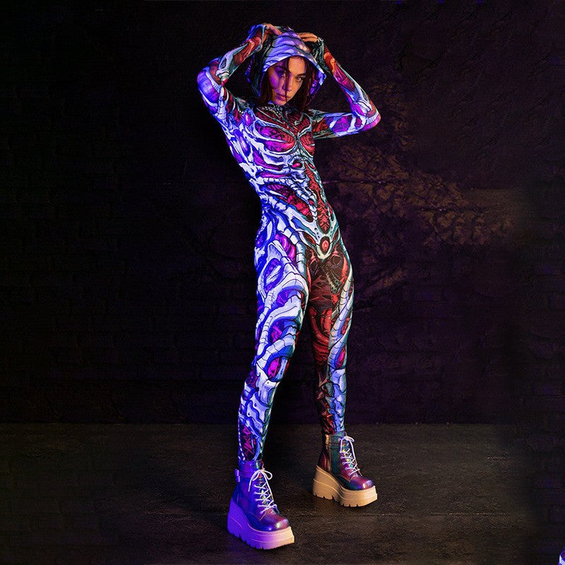 Women's Fashion New Printed Halloween Jumpsuit