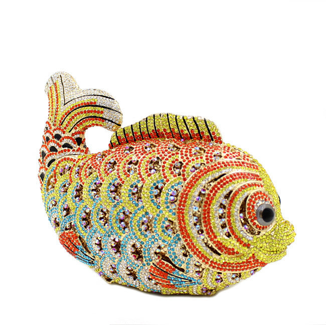 Goldfish Rhinestone Diamond Clutch