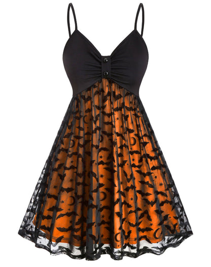 Bat Belt Halloween Party Dress