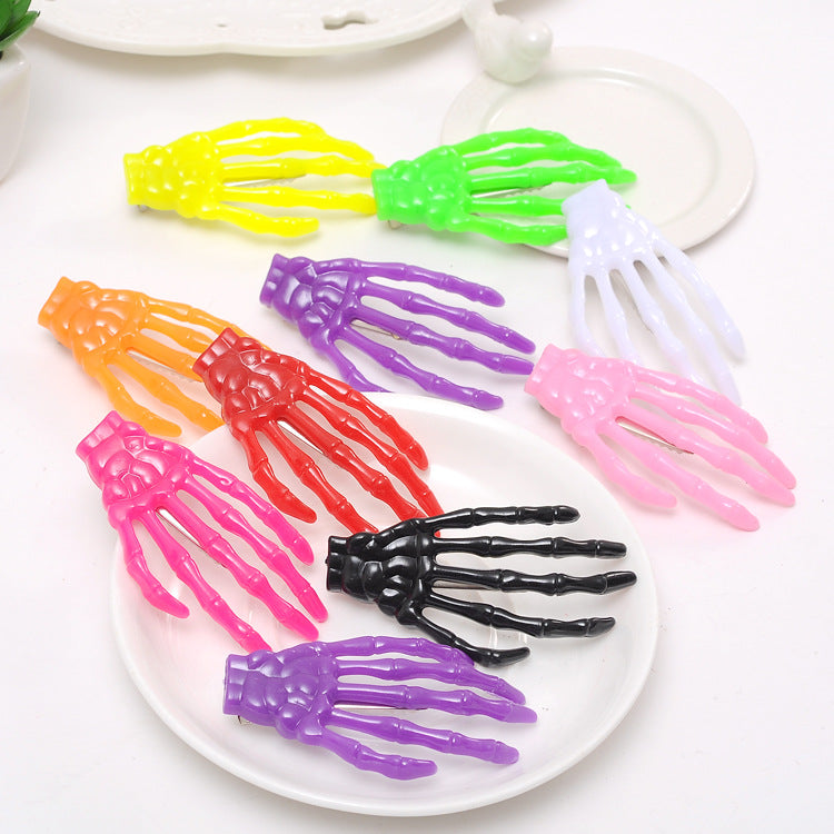 Halloween Skull Hand Claw Fluorescent Hairpin