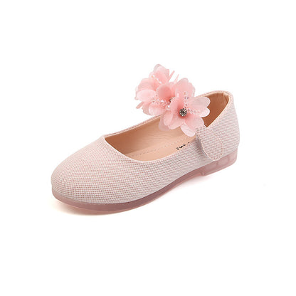 Girl Rhinestone String Flower Shoes