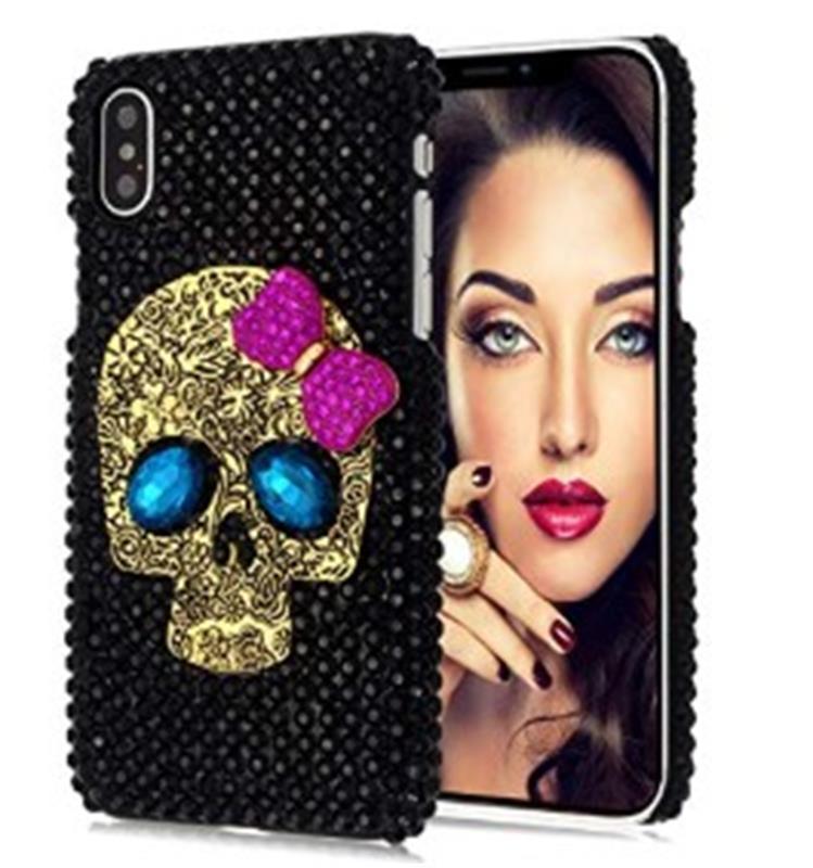 Skull Rhinestone Mobile Phone Shell