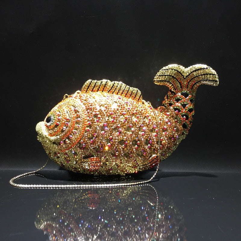 Goldfish Rhinestone Diamond Clutch